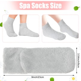 3 Pares Calcetines de Áloe Hidratantes Spa Imbuidos Peludos de Gel para Dormir Calcetines de Pies Secos Antideslizantes con Loción para Mujeres Hombres Reparación (Color Rosa, Gris, Desnudo)