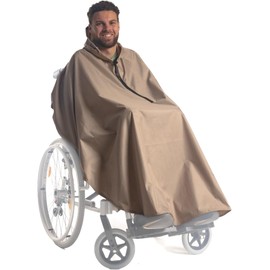 Belieff Regenponcho Rollstuhl Erwachsene – Robuste Qualität - Regenumhang Für Rollstuhl - Regencape Für Rollstuhl - Regenschutz Für Rollstuhlfahrer - Poncho (Beige)