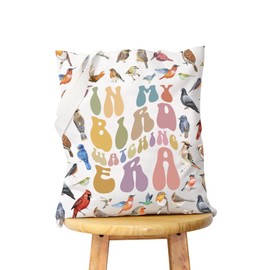 WCGXKO Bird Lovers Gift Birdwatchers Gift Crazy Bird Lady Gift In My Bird Watching Era Shopping Bag Tote Bag (IN MY BIRD WATCHING Tote CA)