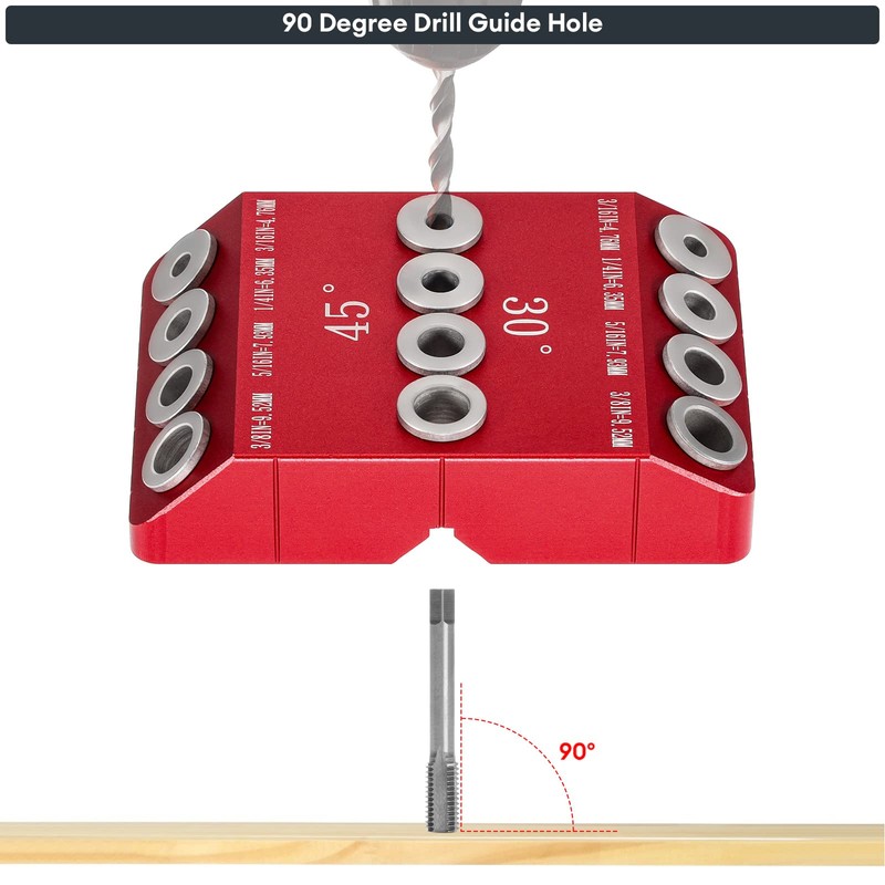 SLIIMU 30 45 90 Degree Angle 4 Sizes Drill Hole