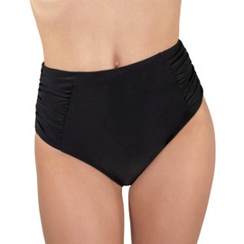 MYLILY Women's Bikini Bottoms with Ruffles, Bikini Bottoms Women's Black, Shape Bikini Bottom, High Waist Bikini Bottoms, Bikini with High Waistband, black, XXL