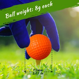 Yunsailing 50 Pack Foam Golf Practice Balls Realistic Feel Flight Training Tools for Indoor or Outdoor Backyard, Golf Balls Colored That Come in 5 Colors, Yellow, Orange, Red, Green, Blue
