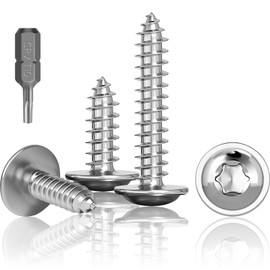Flat Head Wood Screws Torx M3 x 20 mm, Self-Tapping Screws with Washer, Stainless Steel A2 V2A Torx Screws Fully Threaded, Wood Screws, Flat Head Screws with T10 Drill, Pack of 100