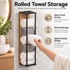 Wall-Mounted Towel Rack for Bathroom Storage – Iron & Wood