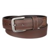 Dickies Men's Leather Canvas Inlay Belt, Brown, Medium