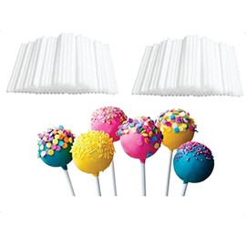 200pz Palitos para paleta de plástico 11cm blanco estriado brocheta cakepop