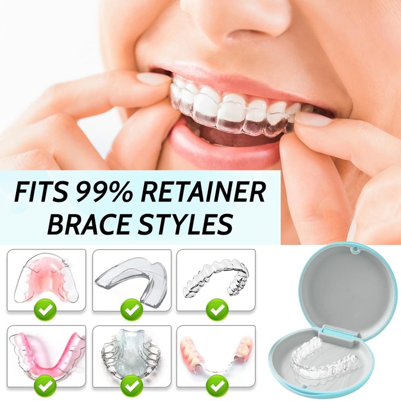 Pack of 1 Braces Box, Denture Container, Denture Box, Braces