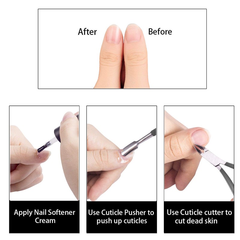 Ejiubas Cuticle Trimmer with Cuticle Pusher Cuticle Nipper Professional Grade