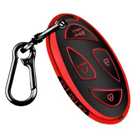 QBUC for Hyundai Kona Key Fob Cover,Key Case for Hyundai Ioniq 6 Grandeur GN7 KONA Elanrtra Sonata Tucson 2023 2024 2025 Santa Fe Smart Key Protector with Keychain(Red, 7 Buttons)