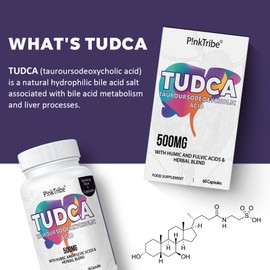 TUDCA 500 mg, Tauroursodeoxycholic Acid with Humic and Fulvic Acids, Beet Root and Additional Botanicals, Bile Salt Supplement for Liver and Digestive Support, 120 Capsules