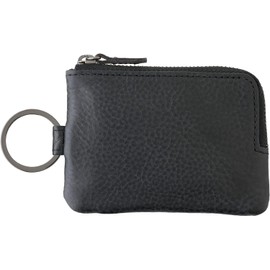 Slip-On AZ Key Pouch, Solid Black, A-IAZ-4506, Genuine Leather, Key Case, Accessory Case