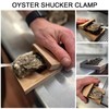 KUIING Oyster Shucker Clamp, Wooden Handguard Oyster Shucking Clamp Holder,