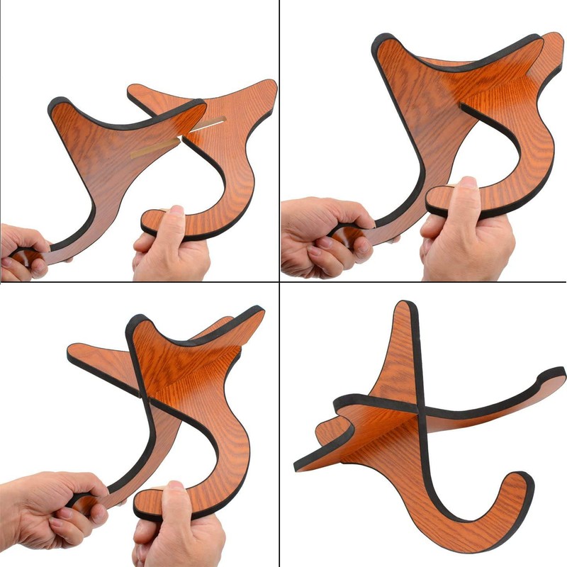Ukulele Stand + Ukulele Strap X Shape Wooden Folding Musical