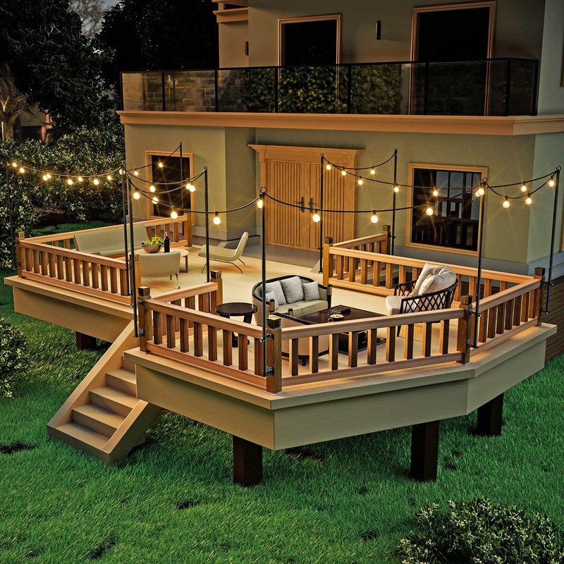 Antsky 2 Pack String Light Poles - Stainless Steel 6.5FT