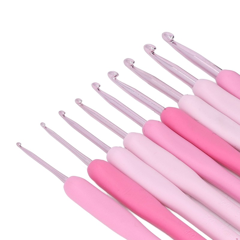 9Pcs Crochet Hooks Anti Slip Ergonomic Design Lightweight Portable Crochet