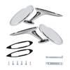 Round Bowtie Outside Rearview Mirrors Ribbed Base Fits for 1963-1964