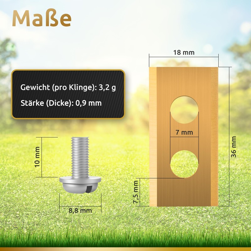 ECENCE 18 High Quality Blades for Robotic Lawnmower Includes Screws
