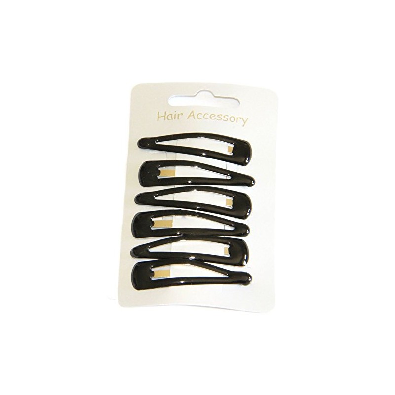 Pack of 6 black 4.5cm snappy clips. Useful hair accessory