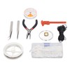 Earring Making Kit with Tweezers Ear Hooks Ear Pins Wax