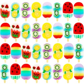 32 Pcs Ice Cream Erasers Interesting Cute Shaped Erasers Bulk 8 Styles for Classroom Rewards Gift Ice Cream Party Favors