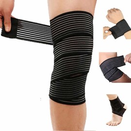Fujisho Vantage Supporter, Taping Supporter, Elastic Band, Wrist, Elbow, Knee, Ankle, Thigh, Elastic Latex, For Secure, 15.7 inches (40 cm), Black