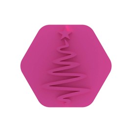 LissieLou Christmas Tree Cookie Stamp Christmas Theme Icing Fondant Embosser - Light Pink