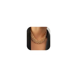 Chunky Gold Necklace for Women Punk Statement Necklaces Trendy Thick Cuban Link Chain Necklace Gold African Collar Necklaces Summer Outfits Accessories for Women