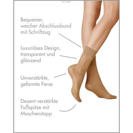 KUNERT Women's Socks Satin Look 20 Pressure-free Waistband 20 Denier, Cashmere 0540