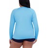 Nautica Women's Long Sleeve Rashguard Swim Top UPF 30+, lightblue,