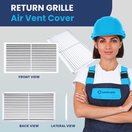 30"x16" Aluminum Air Return Grill Vent Cover - Rustproof Ceiling & Wall Mount for HVAC Return Box – 30x16 Ceiling & Wall Register – A/C Steel Return Air Vent Cover with Rooted Blade –31.6"x17.6" Face