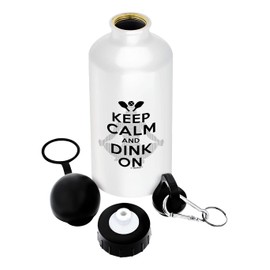ThisWear Pickleball Accessories For Women Keep Calm and Dink On 18oz Aluminum Water Bottle with Carabiner Clip & Sport Top