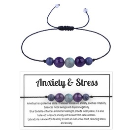 Anti Anxiety Relief Bracelet for Woman Healing Crystals Bracelet for Men Anxiety Relief Items Healing Crystal Stones Jewelry Gifts for Teen Girls