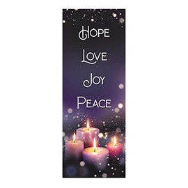 Trinity Church Supply Religious X-Stand Banner Divine Grace Filled Church Christian Religious Banners, Perfect for Devotional Spaces, Hope, Peace, Joy and Love, 23 Inch x 63 Inch