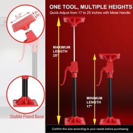 2 Pack Adjustable Support Pole – Cabinet Jacks for Installing Cabinets, Telescoping Third Hand Jack Rod Extends from 17" to 25", Supports Up to 160 lbs