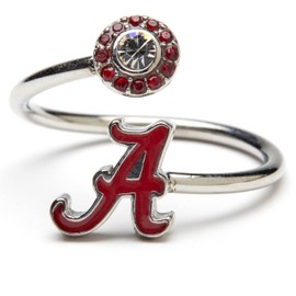 Stone Armory University of Alabama Crimson Tide Gifts - Script A Alabama Crimson Tide Rings with Crystals - Hypoallergenic and Adjustable Sizes 5-12 - Alabama Jewelry for Women