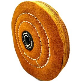 Pro-Graad 1 Pack 5” x Pin Hole 18 Ply Chamois Leather Buffing Polishing Wheel - Leather Center, Long Lasting, Ideal for Final Finish on Gold, Silver, Soft Metals with Rouge for Mirror Finish