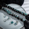 Mixcbe 50 Pcs Western Turquoise Rings Set for Women Vintage