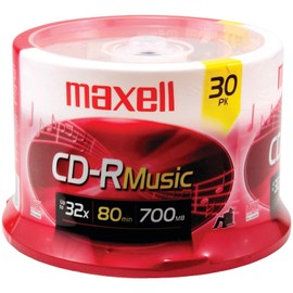 Maxell 30-Pack Music 80x / 700MB CDR Media for Audio 625335