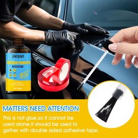 JAOJAO Adhesion Promoter, Adhesion Promoter Automotive Weatherproof Long-Lasting Easy to Apply for PP, PE, Silcone Car Parts Trim Emblems, 50ml
