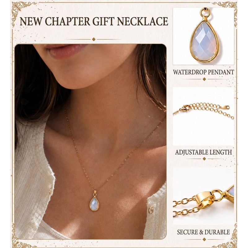 Dadimorni Retirement Gifts for Women, Opal Necklace, Pendant Necklace