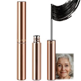 Black Mascara for Older Women 60 Plus - Telescopic Mascara Waterproof Specially Designed for Mature Women, Smudge-proof, Ultra-Precise Slim Adjustable Brush to Any Angle, Smudge-proof,No Clumps