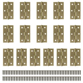 16 Pieces Iron Folding Butt Hinge Door Hinges Cabinet Drawer Butt Hinges with Screws, 2.4 Inch (Bronze)