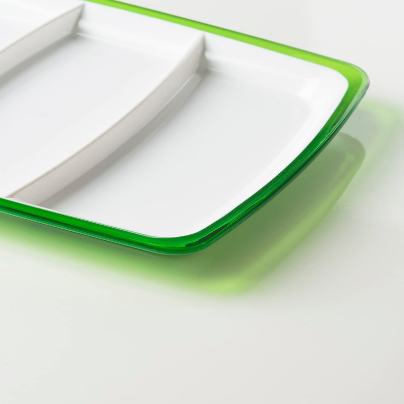 Omada Design Rectangular Appetizer, 3 Compartments, in Shatterproof Acrylic, 28x20,5x2h