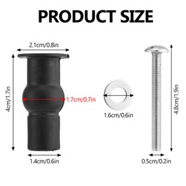 nuoshen 10 Pack Toilet Seat Screws, Toilet Seat Fittings Toilet Seat Hinges Expanding Rubber Top Nuts Screw Fixings Fix WC Blind Hole Fittings