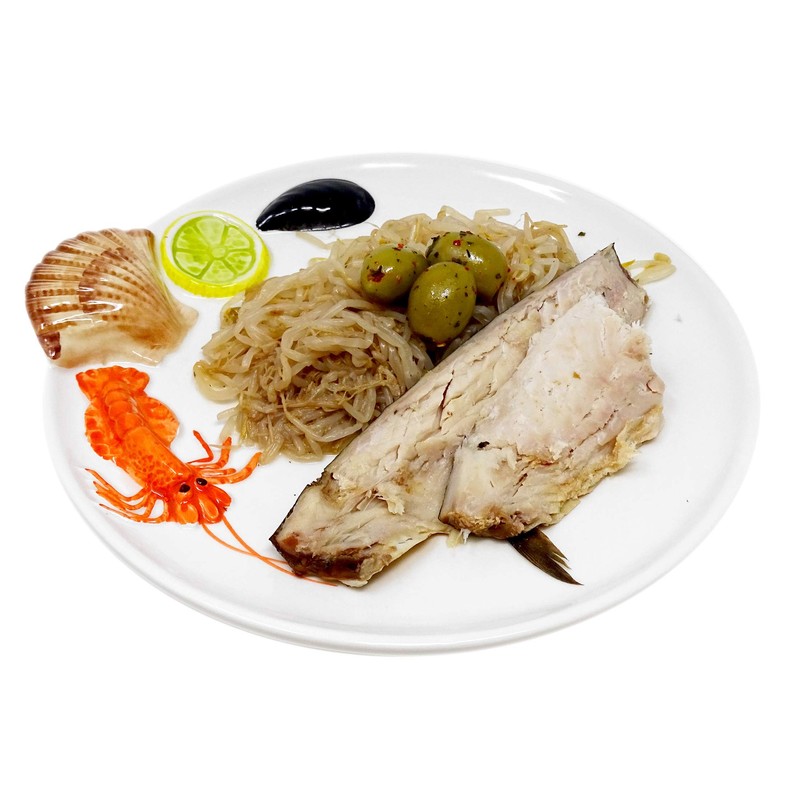 Lashuma Handmade Italian Ceramic Seafood Design Round Fish Plate 25cm