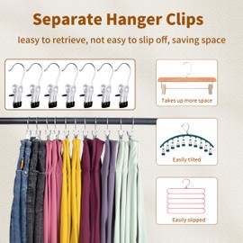Vizirwpfot Legging Organizer for Closet,Pants Hangers Space Saving,10 Pack,Metal Yoga Pants Hangers with Clips and Soft Rubber Coated Sleeve.Space Saving Hanger Closet Organizers and Storage