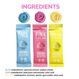 Color Kitchen Food Coloring 3 Pack – Plant-based Colors, Artificial Dye-free, Gluten-free, Non-GMO, Kosher, Vegan, Colors for Frosting and Natural Healthy Baking, Soy free (3 Colors)