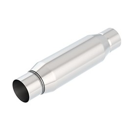 BORLA 400937 Resonator CrateMuffler Resonator - 2.25" Center Inlet/ 2.25" Center Outlet 3.5" Round x 10" Long Body 14" Overall Length. Universal Part. Reversible Design.