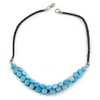 Avalaya Light Blue Coin Shell Bead Cluster with Black Faux