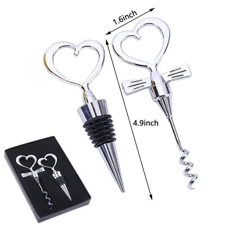2 Pack Heart Wine Bottle Stopper, BetterJonny Stainless Steel Wine